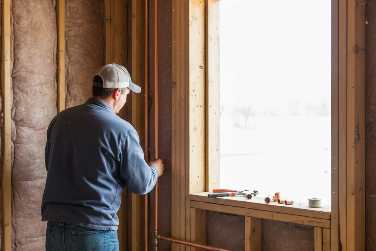 Licensed plumber running new copper supply lines in a Casper home